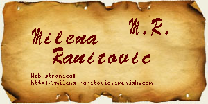 Milena Ranitović vizit kartica